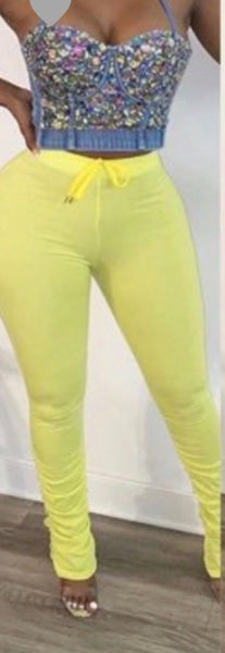 Neon yellow Stacker Pants