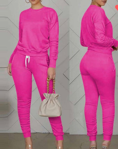 Pink Two Piece Sweat suit